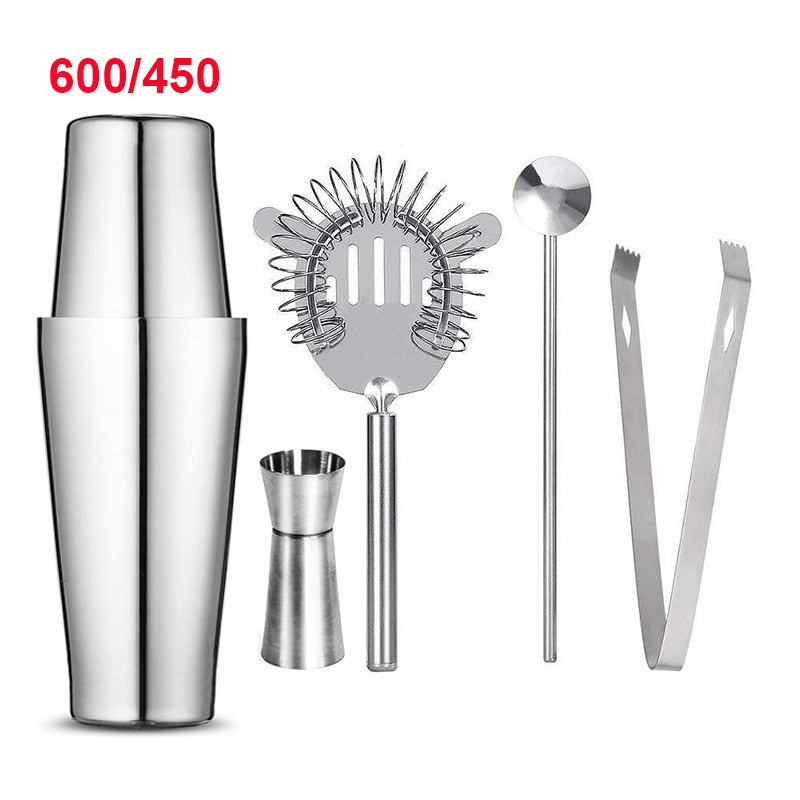 UPORS Stainless Steel Cocktail Shaker Mixer Wine Martini Boston Shaker For Bartender Drink Party Bar Tools 550ML/750ML alfamoba