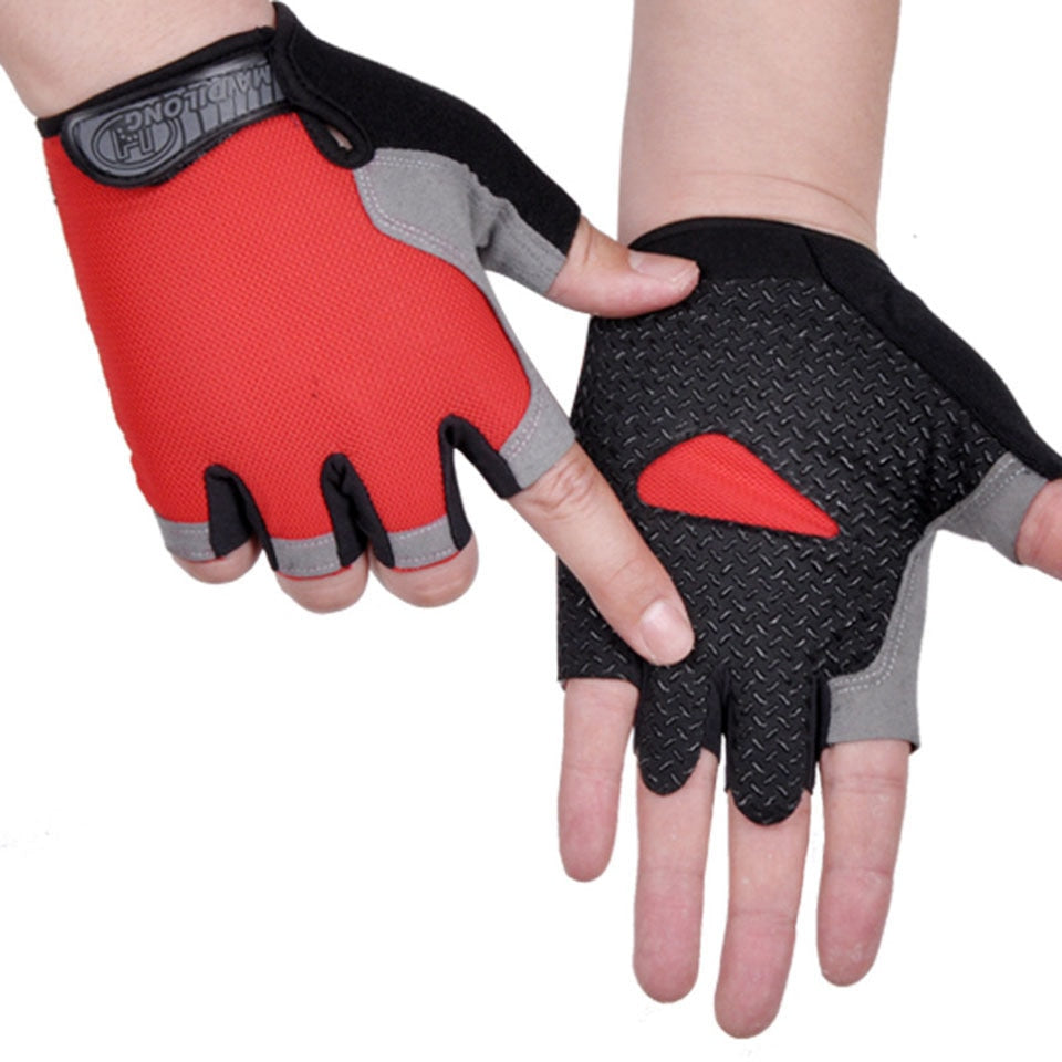 HOT Cycling Anti-slip Anti-sweat Men Women Half Finger Gloves Breathable Anti-shock Sports Gloves Bike Bicycle Glove alfamoba