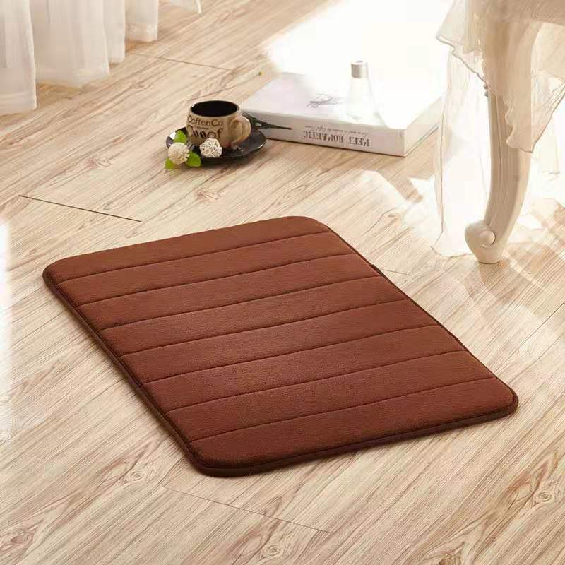 Home Bath Mat Coral Fleece Bathroom Carpet Water Absorption Non-slip Memory Foam Absorbent Washable Rug Toilet Floor Mat alfamoba