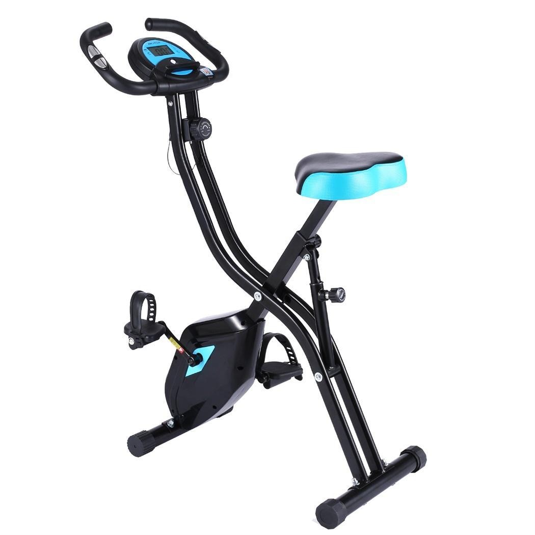 Home Indoor Folding  Fitness Bicycle Cardio Trainer Time Speed Calories Display Spinning Bike Fat Burning Exercise Bike alfamoba