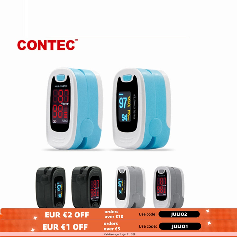 CONTEC  Fingertip Pulse Oximeter Blood Oxygen Saturation SPO2 Heart Rate Monitor Tonometer Household Digital Pulse Monitor alfamoba