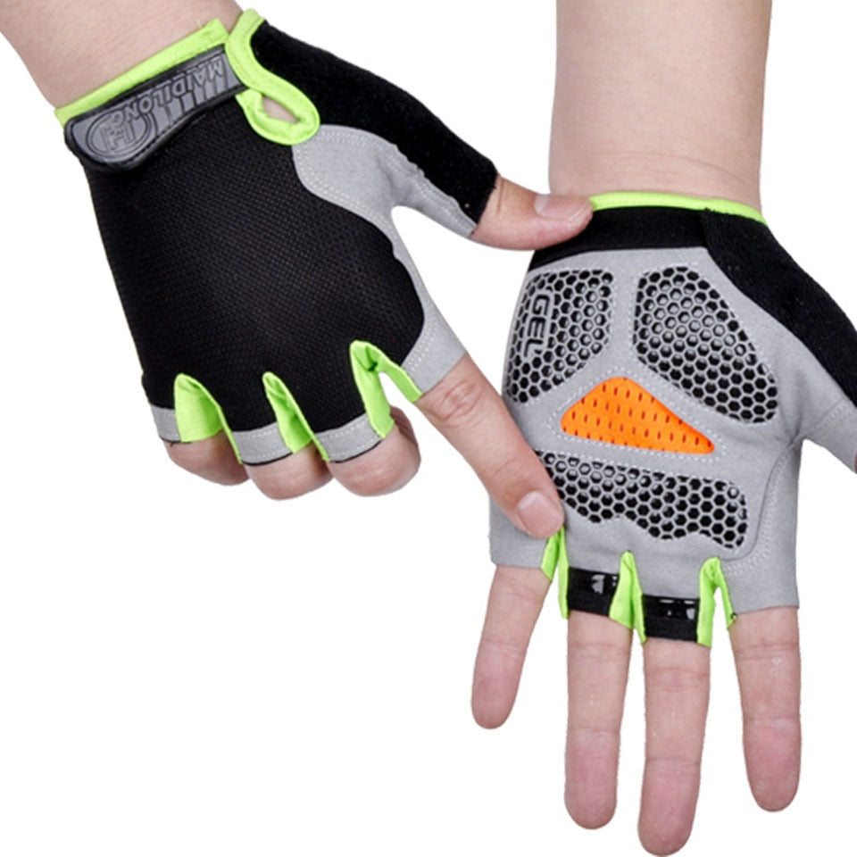 HOT Cycling Anti-slip Anti-sweat Men Women Half Finger Gloves Breathable Anti-shock Sports Gloves Bike Bicycle Glove alfamoba