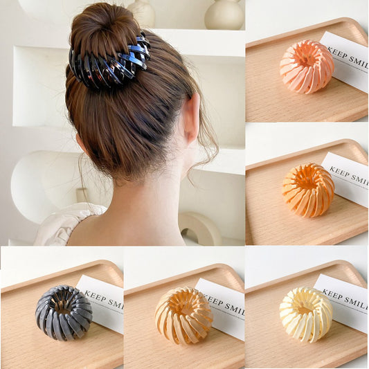 New Fashion Women Bun Hair Claw Horsetail Buckle Hair Clip Bird Nest Expanding Hair Accessories Female Ponytail Hair Accessories alfamoba