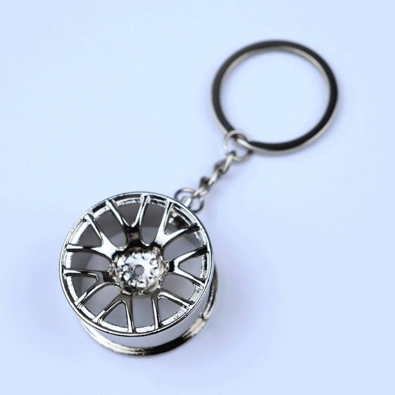 Creative gift car metal keychain turbo gear hub pendant brake disc shock absorber Pendant alfamoba