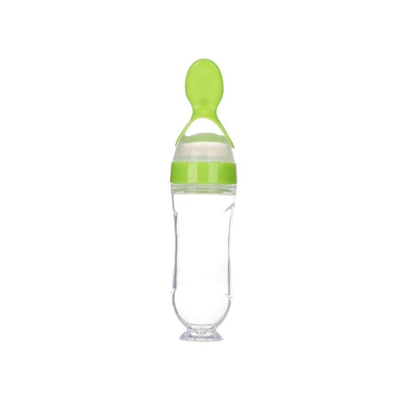 Squeezing Feeding Bottle Silicone Newborn Baby Training Rice Spoon Infant Cereal Food Supplement Feeder Safe Tableware Tools alfamoba