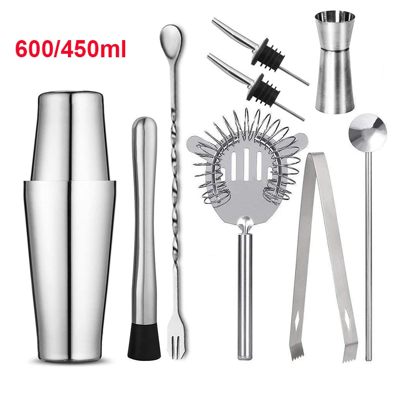 UPORS Stainless Steel Cocktail Shaker Mixer Wine Martini Boston Shaker For Bartender Drink Party Bar Tools 550ML/750ML alfamoba