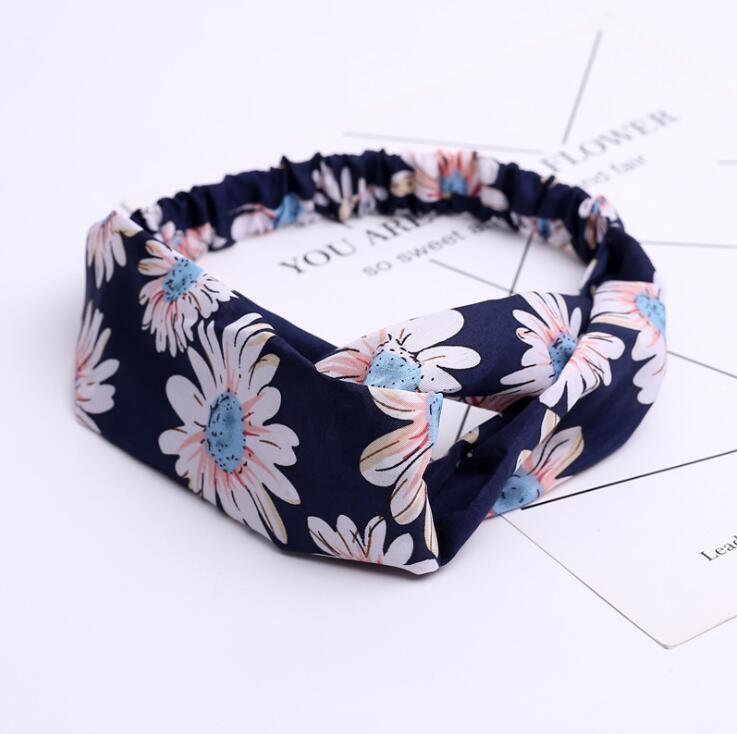 Fashion Women Girls Summer Bohemian Hair Bands Print Headbands Vintage Cross Turban Bandage Bandanas HairBands Hair Accessories alfamoba