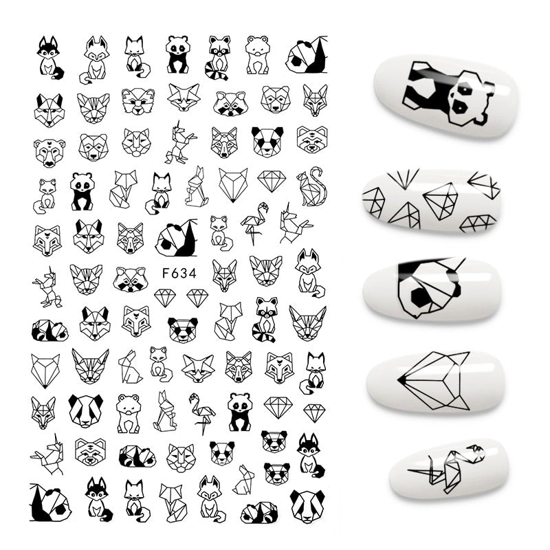 The New 3D Nail Sticker Cool English Letter stickers for nail  Foil Love Heart Design Nails Accessories Fashion Manicure Sticker alfamoba