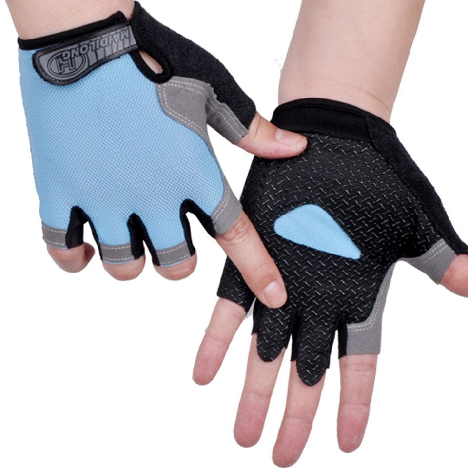 HOT Cycling Anti-slip Anti-sweat Men Women Half Finger Gloves Breathable Anti-shock Sports Gloves Bike Bicycle Glove alfamoba