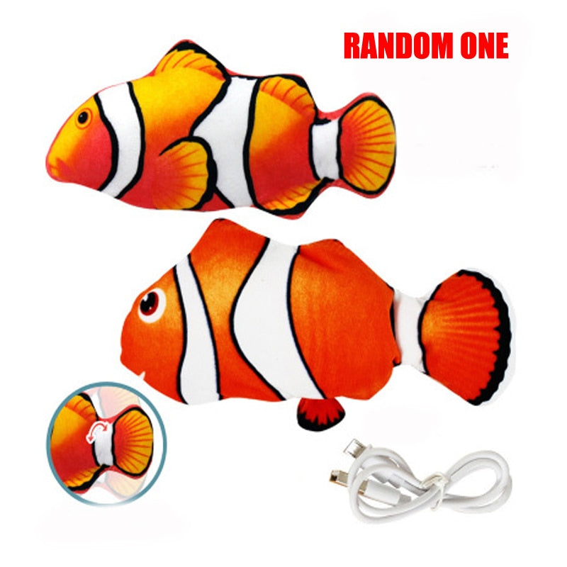 Cat Toy Fish USB Electric Charging Simulation Fish Cat Pet Chew Bite Interactive Cat Toys Dropshiping Moving Floppy Wagging Fish alfamoba