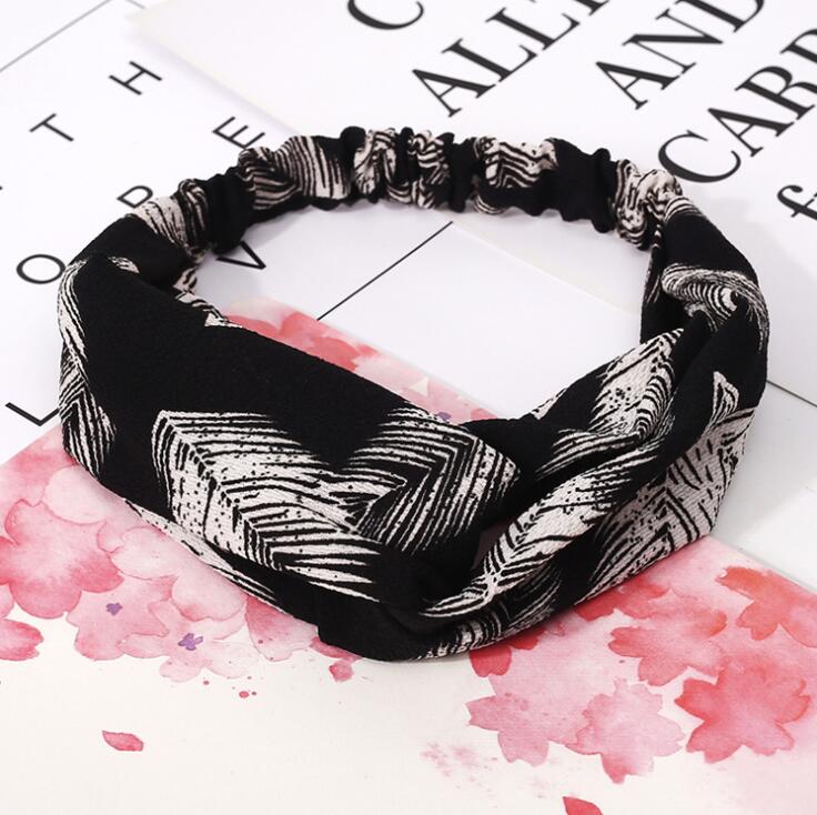 Fashion Women Girls Summer Bohemian Hair Bands Print Headbands Vintage Cross Turban Bandage Bandanas HairBands Hair Accessories alfamoba