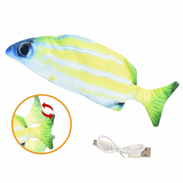 Cat Toy Fish USB Electric Charging Simulation Fish Cat Pet Chew Bite Interactive Cat Toys Dropshiping Moving Floppy Wagging Fish alfamoba