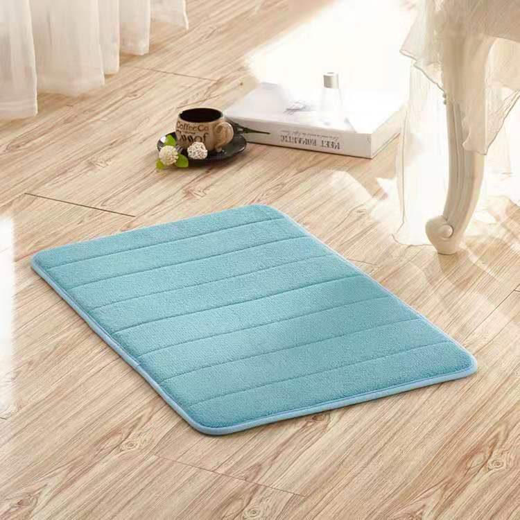 Home Bath Mat Coral Fleece Bathroom Carpet Water Absorption Non-slip Memory Foam Absorbent Washable Rug Toilet Floor Mat alfamoba