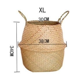 Seaweed Wicker Basket Rattan Hanging Flowerpot Flowerpot Dirty Clothes Dirty Clothes Basket Storage Basket   WF1015 alfamoba