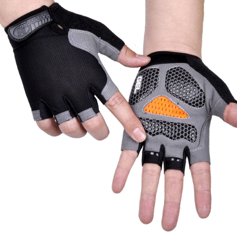 HOT Cycling Anti-slip Anti-sweat Men Women Half Finger Gloves Breathable Anti-shock Sports Gloves Bike Bicycle Glove alfamoba