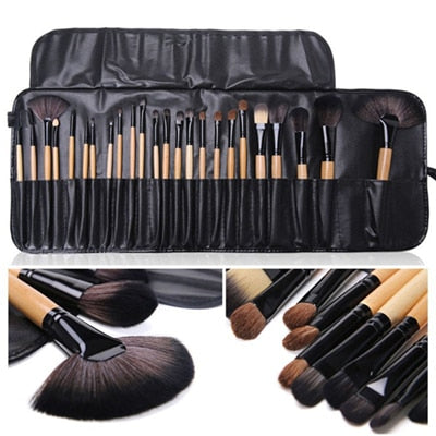 Gift Bag Of  24 pcs Makeup Brush Sets Professional Cosmetics Brushes Eyebrow Powder Foundation Shadows Pinceaux Make Up Tools alfamoba