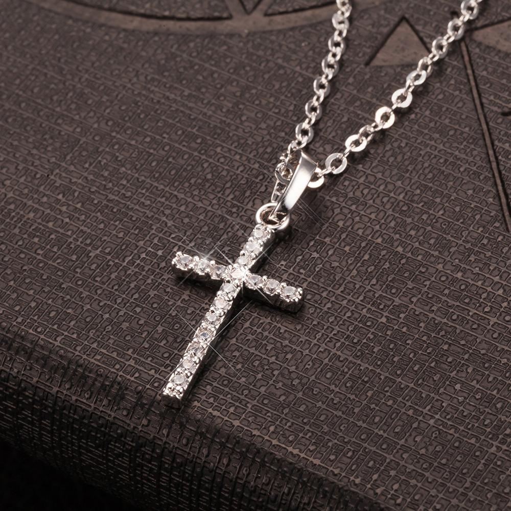 Fashion Female Cross Pendants dropshipping Gold Black Color Crystal Jesus Cross Pendant Necklace Jewelry For Men/Women Wholesale alfredo.barrella7