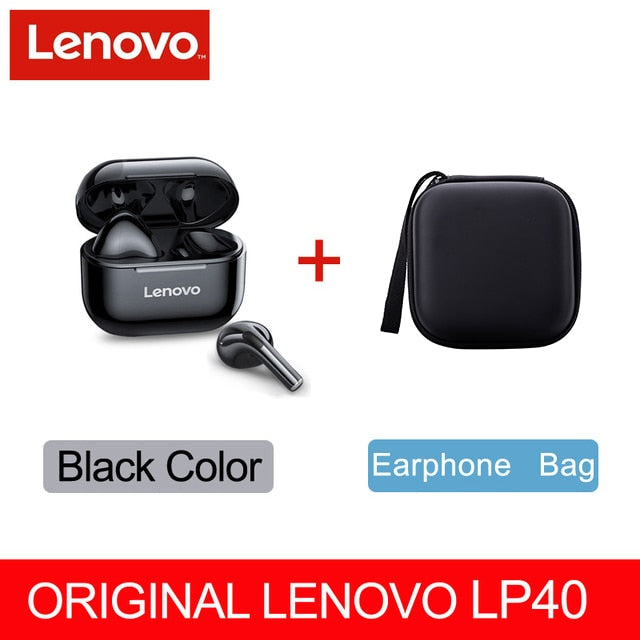 NEW Original Lenovo TWS Wireless Earphone Bluetooth 5.0 Dual Stereo MINI Reduction Bass Touch Control Long Standby 300mAH LP40 alfamoba