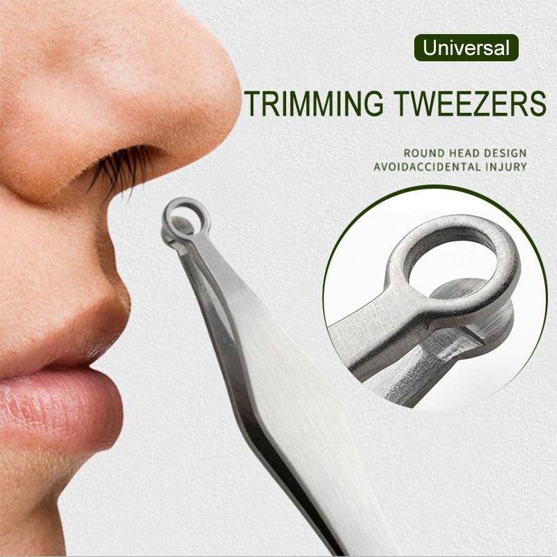 Universal Nose Hair Trimming Tweezers Stainless Steel Eyebrow Nose Hair Cut Manicure Facial Trimming Makeup Scissors alfamoba