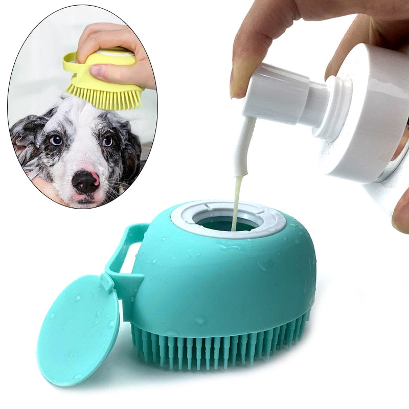 Bathroom  Puppy Big Dog Cat Bath Massage Gloves Brush Soft Safety Silicone Pet Accessories for Dogs Cats Tools Mascotas Products alfamoba