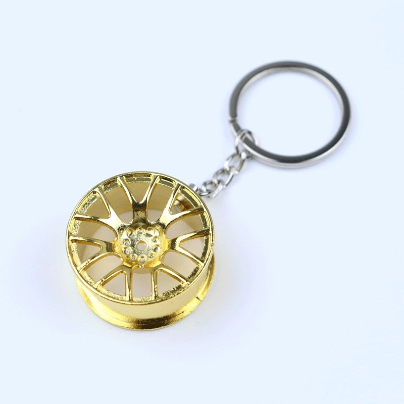 Creative gift car metal keychain turbo gear hub pendant brake disc shock absorber Pendant alfamoba