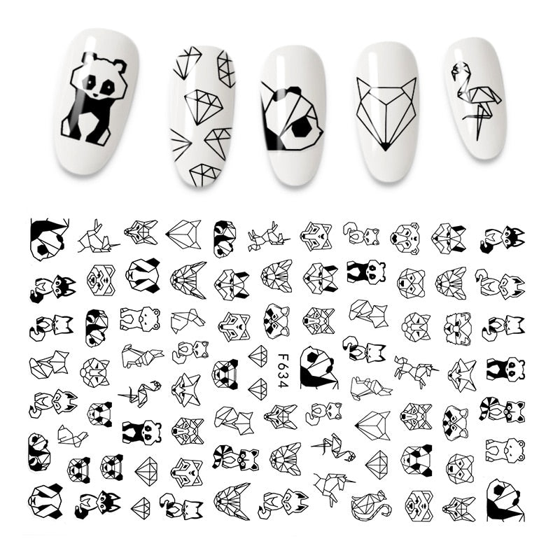 The New 3D Nail Sticker Cool English Letter stickers for nail  Foil Love Heart Design Nails Accessories Fashion Manicure Sticker alfamoba