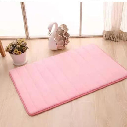 Home Bath Mat Coral Fleece Bathroom Carpet Water Absorption Non-slip Memory Foam Absorbent Washable Rug Toilet Floor Mat alfamoba