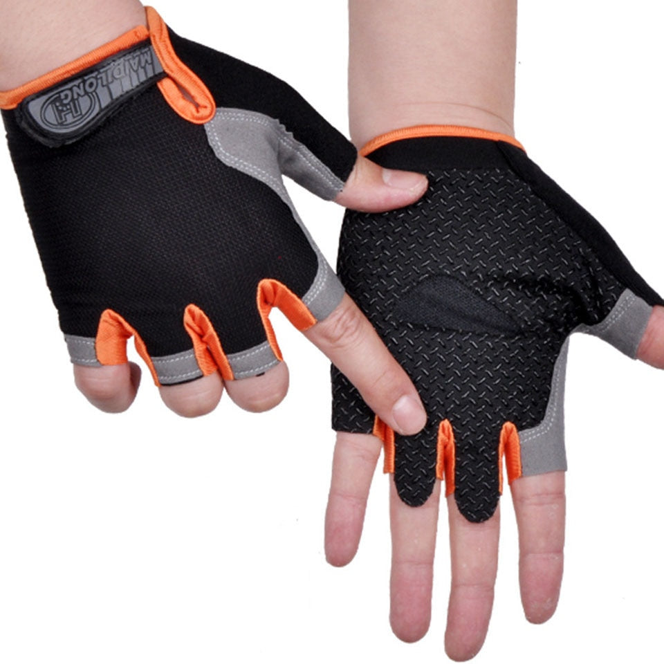 HOT Cycling Anti-slip Anti-sweat Men Women Half Finger Gloves Breathable Anti-shock Sports Gloves Bike Bicycle Glove alfamoba