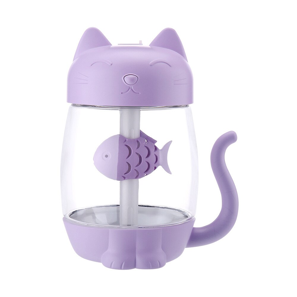 Three-in-one cat humidifier, colorful lights, cat Xiaoyu office desktop USB mini humidifier alfamoba