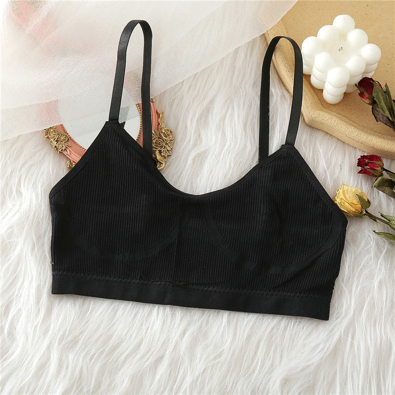 FINETOO Seamless Tanks Tops Panties Set Female Underwear Wireless Bra Crop Top Women Low-rise Underpants Soft Bralette Lingerie alfamoba