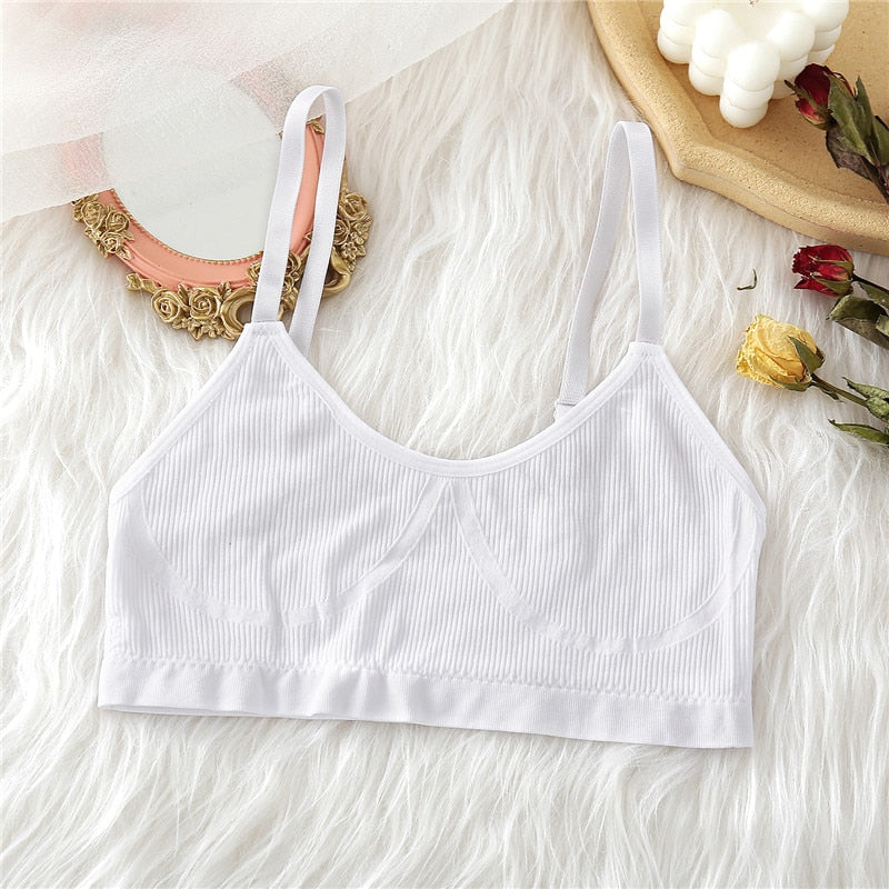 FINETOO Seamless Tanks Tops Panties Set Female Underwear Wireless Bra Crop Top Women Low-rise Underpants Soft Bralette Lingerie alfamoba