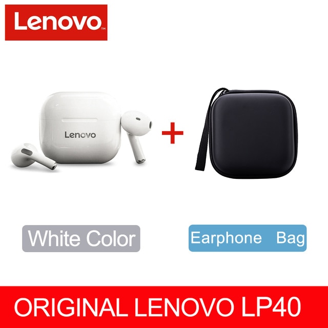 NEW Original Lenovo TWS Wireless Earphone Bluetooth 5.0 Dual Stereo MINI Reduction Bass Touch Control Long Standby 300mAH LP40 alfamoba