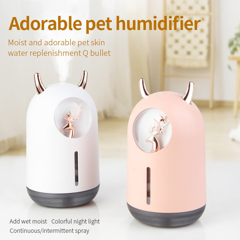 New Humidifier Cute Pet Mini Household Small Moisturizing Aromatherapy Car Creativity Air Bear USB Humidifier LED Mist Maker alfamoba