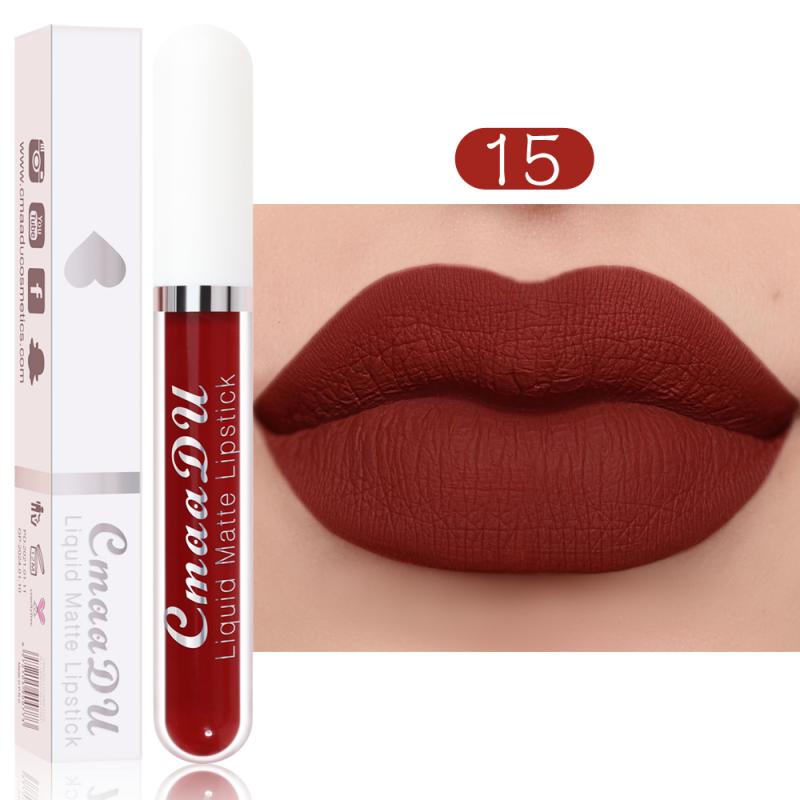 CmaaDu 18 Colors Long Lasting Lip Gloss Matte Velvet Liquid Lipstick Waterproof Moisturizing Lip Makeup Cosmetic TSLM1 alfamoba