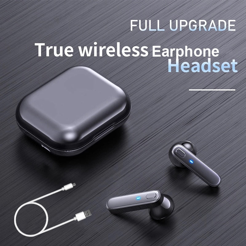 R20 TWS Earphone Bluetooth-compatible Wireless Headset Deep Bass Earbuds True Wireless Stereo Headphone With Mic Sport Earphone alfamoba