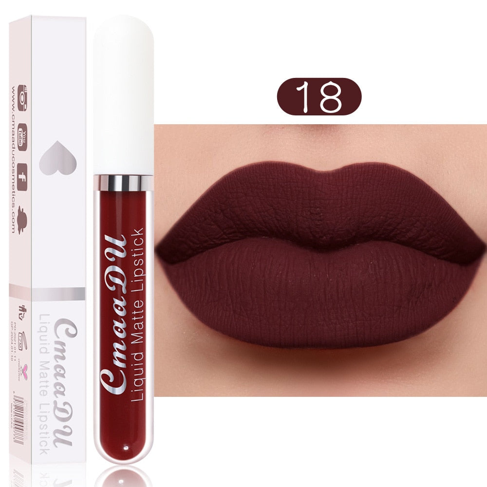 18 Colors Lips Makeup Lipstick Lip Gloss Long Lasting Moisture Cosmetic Lipstick Sexy Red Lip Matte Lipstick Waterproof alfamoba