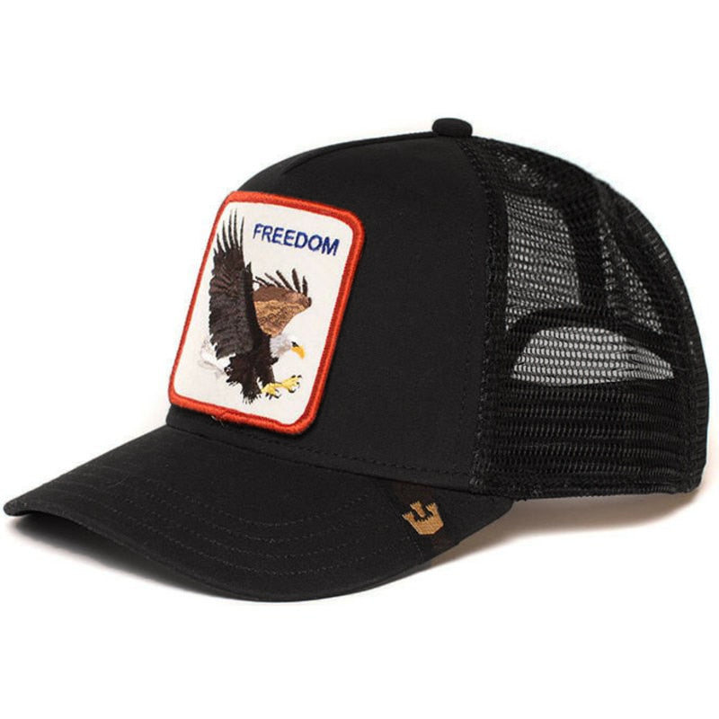 Panther Mesh Cap Summer Baseball Cap Anime Gorilla FREEDOM Black Trucker Hat Shark Toucan Dad Hat Net Snapback Women Men alfamoba