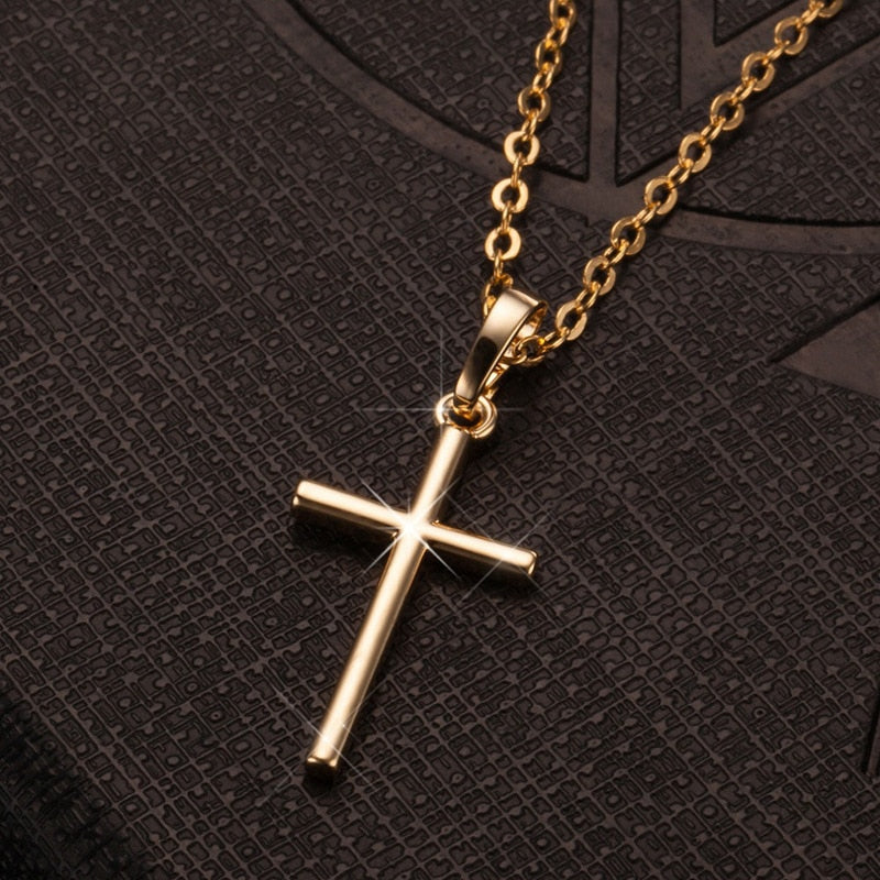 Fashion Female Cross Pendants dropshipping Gold Black Color Crystal Jesus Cross Pendant Necklace Jewelry For Men/Women Wholesale alfredo.barrella7