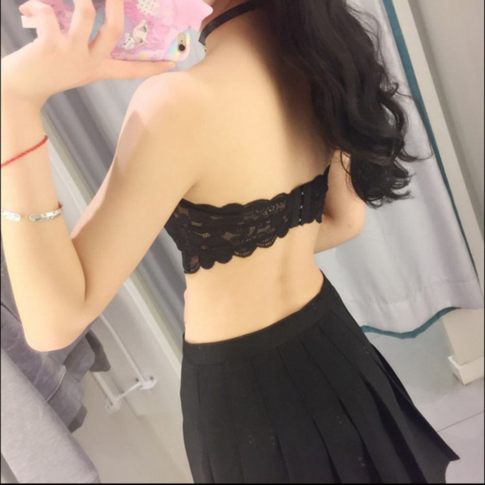 Valentine's day Sexy Summer Women  Elastic Strapless Bra Lace Tube Top Bandeau Crop Tank Seamless Padded Underwear Wholesale alfamoba