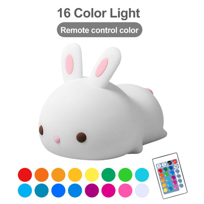 Colorful Silicone LED Night Light Cute Animal Soft Cartoon USB Rechargeable Lamps For kids Children Bedroom Baby Christmas Gift alfamoba