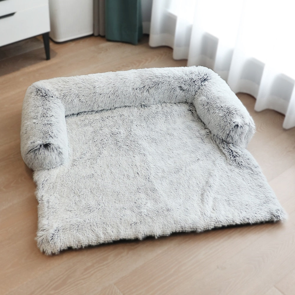 Removable Plush Pet Dog Bed Sofa for Large Dogs House Mat Kennel Winter Warm Cat Bed Pad Washable Dog Cushion Blanket Sofa Cover alfamoba