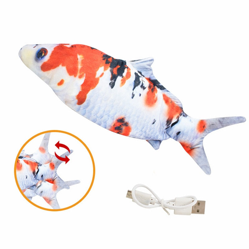 Cat Toy Fish USB Electric Charging Simulation Fish Cat Pet Chew Bite Interactive Cat Toys Dropshiping Moving Floppy Wagging Fish alfamoba