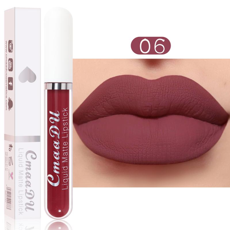 CmaaDu 18 Colors Long Lasting Lip Gloss Matte Velvet Liquid Lipstick Waterproof Moisturizing Lip Makeup Cosmetic TSLM1 alfamoba