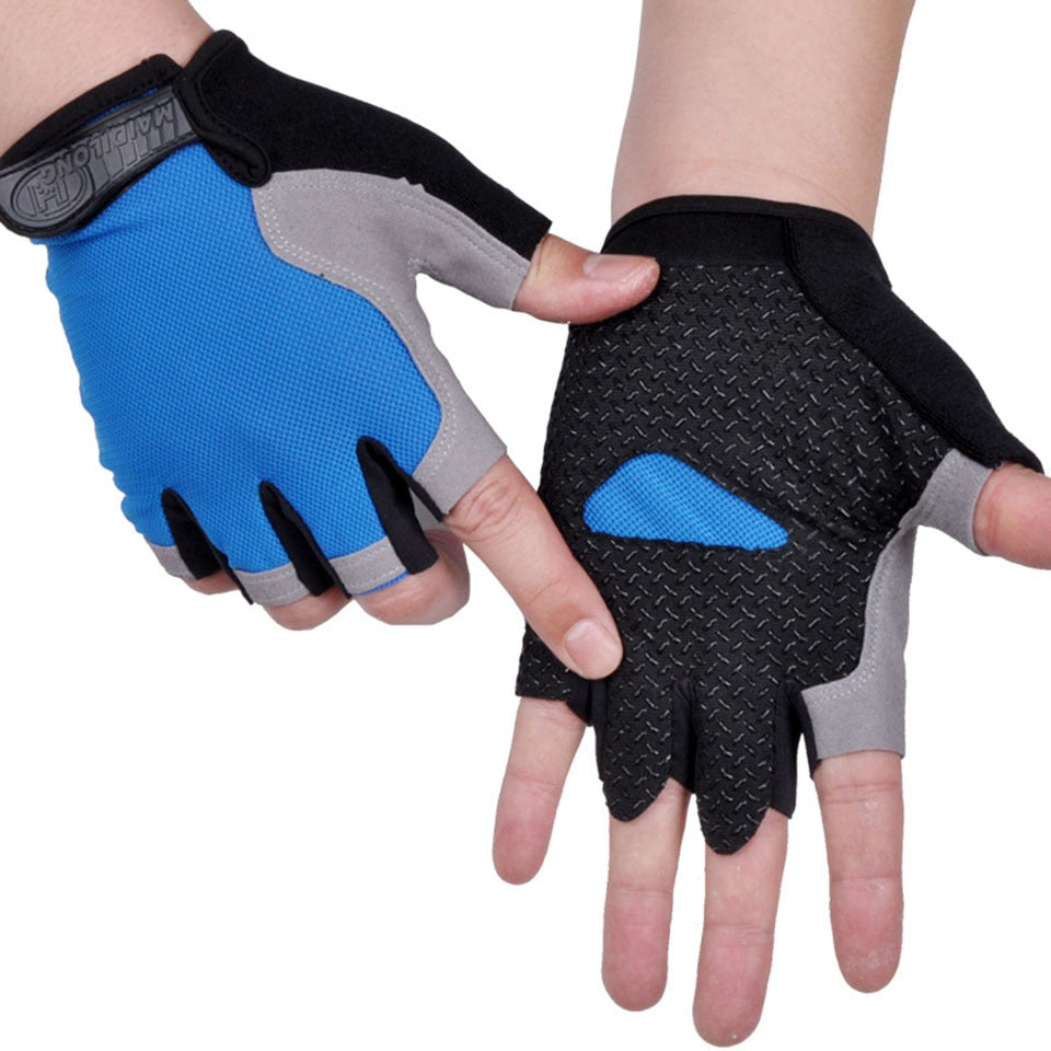 HOT Cycling Anti-slip Anti-sweat Men Women Half Finger Gloves Breathable Anti-shock Sports Gloves Bike Bicycle Glove alfamoba