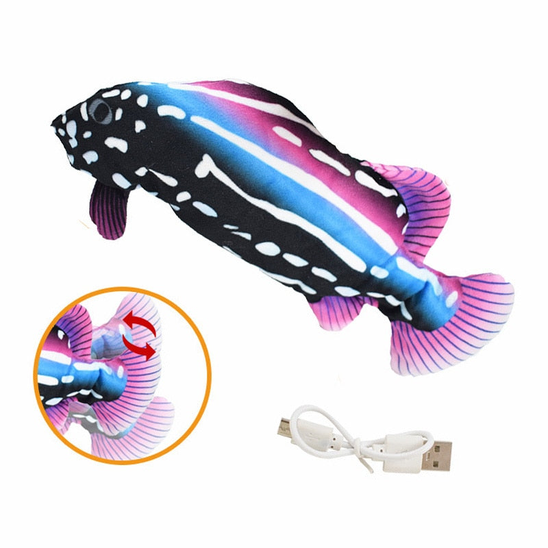 Cat Toy Fish USB Electric Charging Simulation Fish Cat Pet Chew Bite Interactive Cat Toys Dropshiping Moving Floppy Wagging Fish alfamoba