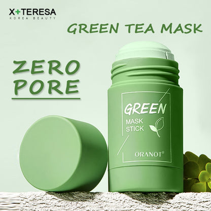 Green Tea Mask Solid Face Mask Stick Oil Control Moisturizing Cleaning Mask Acne Treatment Blackhead Remove Pores Purifying alfamoba