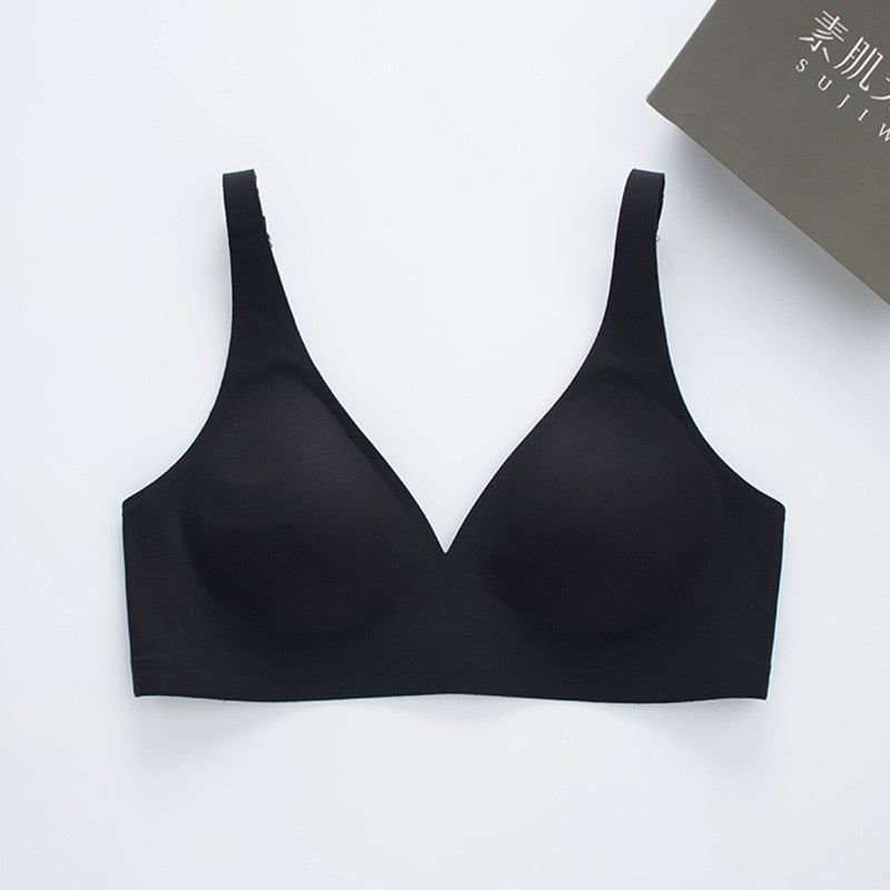 Seamless Bra Wire Free Bra Sexy Triangle Brassiere Soft Women's Push Up Underwear Feminina Small Breast Adjusts Female A B C Cup alfamoba