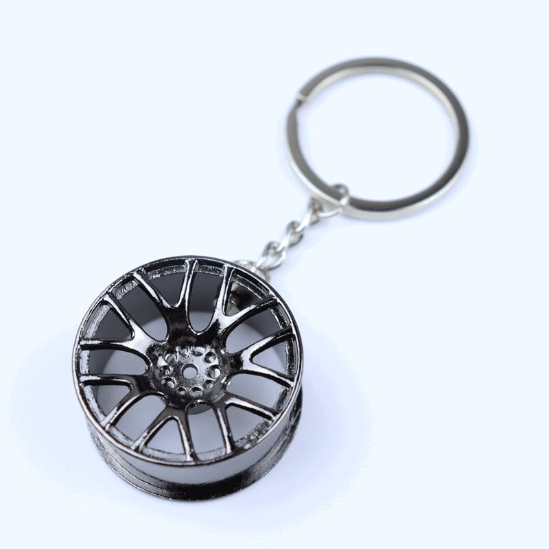 Creative gift car metal keychain turbo gear hub pendant brake disc shock absorber Pendant alfamoba