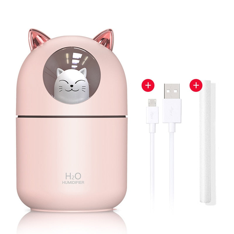 New Humidifier Cute Pet Mini Household Small Moisturizing Aromatherapy Car Creativity Air Bear USB Humidifier LED Mist Maker alfamoba