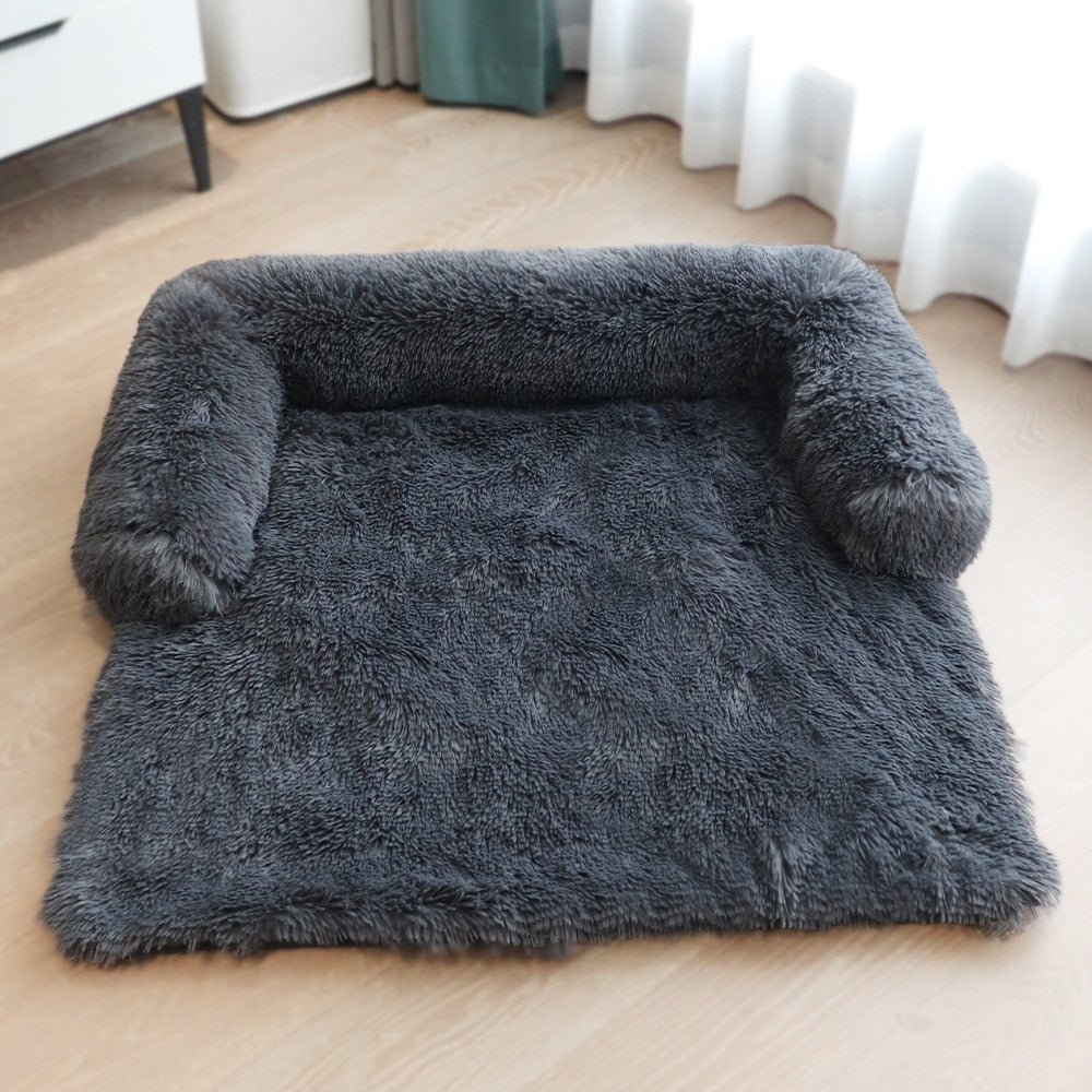 Removable Plush Pet Dog Bed Sofa for Large Dogs House Mat Kennel Winter Warm Cat Bed Pad Washable Dog Cushion Blanket Sofa Cover alfamoba